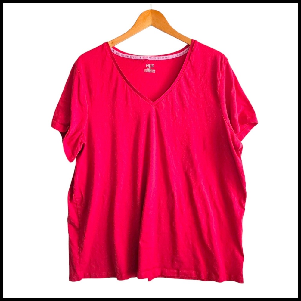 Hue V-Neck T-Shirt Soft Everyday Top Casual Tee Plus Size 3X